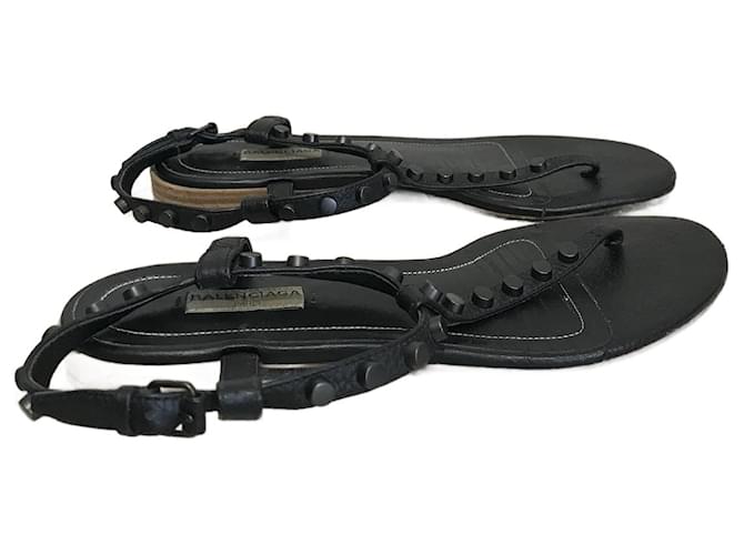 BALENCIAGA  Sandals T.EU 38 Leather Black  ref.932880