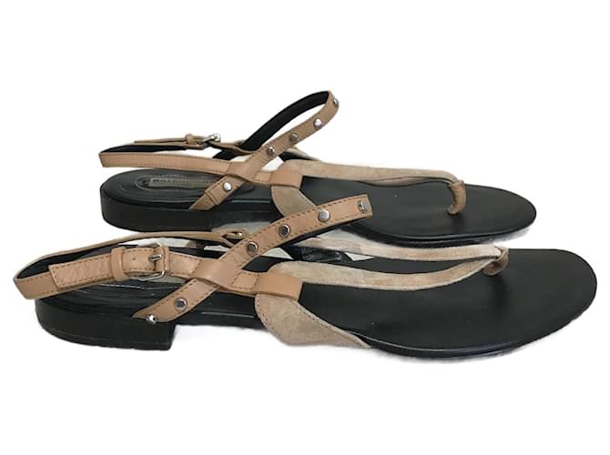 BALENCIAGA  Sandals T.EU 38 Leather Beige  ref.932883