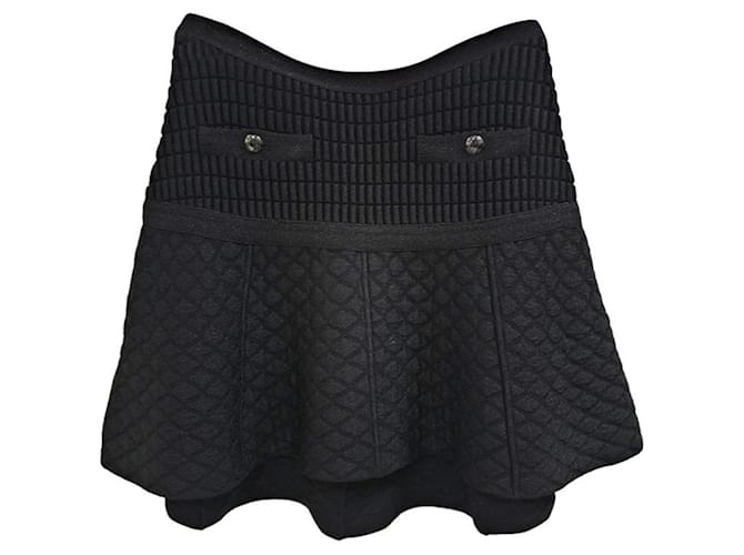Chanel Globe Black Skirt Wool  ref.932918