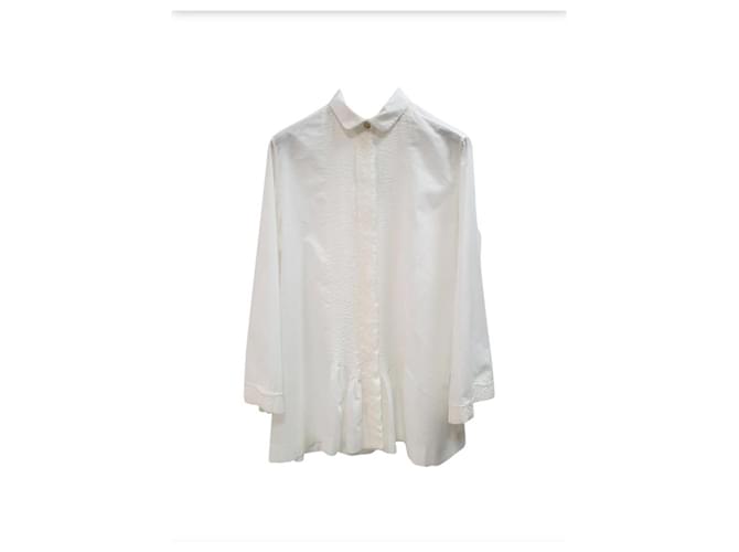 Chanel White Cotton Blouse Sz.36  ref.932921