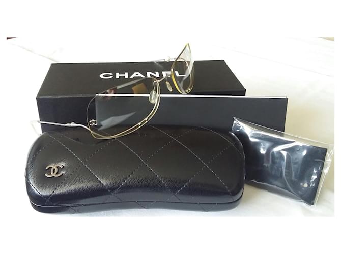 Chanel Sin montura con perla - En perfecto estado Gris Metálico Acero Metal  ref.932990