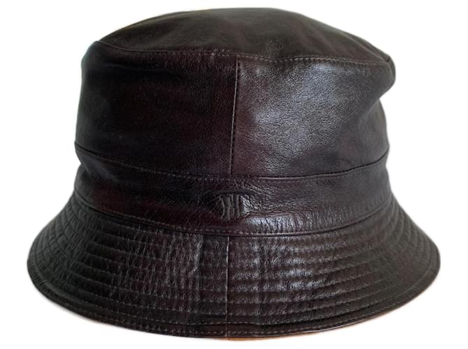 Hermès Hats Brown Leather  ref.933007