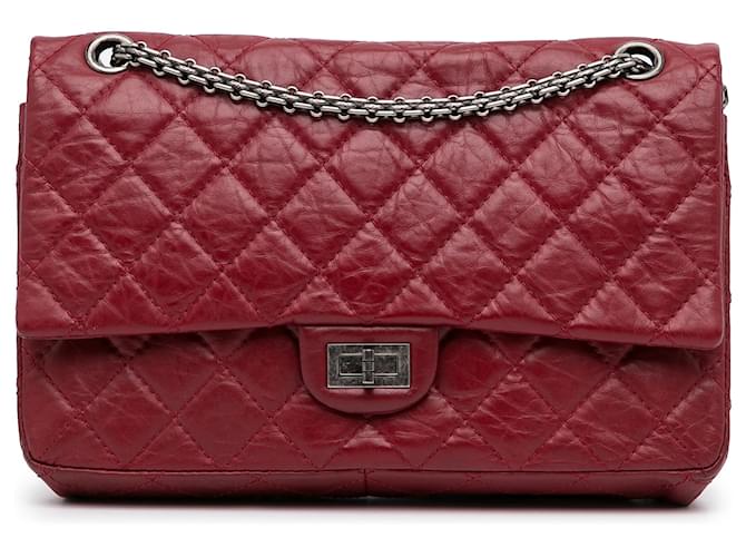 Chanel Red 2.55 Reissue 227 Double Flap Bag Leather Pony-style calfskin  ref.933985 - Joli Closet