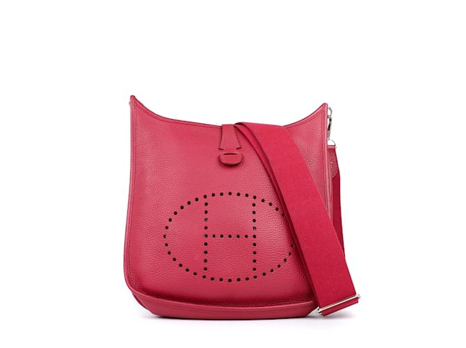 Evelyne Hermès HERMES  Handbags T.  Leather Dark red  ref.934121