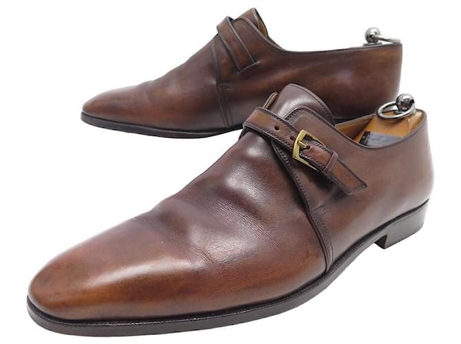 BERLUTI MOCCASIN SHOES WITH LEATHER BUCKLE 10 44 LOAFERS SHOES Brown  ref.934362