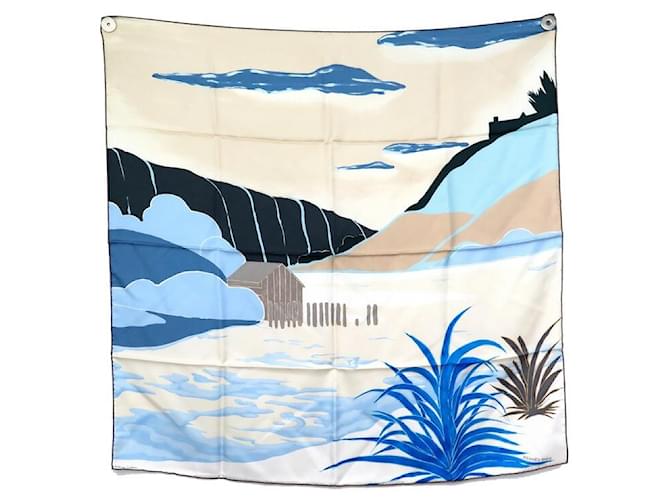 Hermès RARE HERMES SCARF AT THE END OF THE WORLD CARBONNE CARRE 90 SILK SCARF Multiple colors  ref.934404