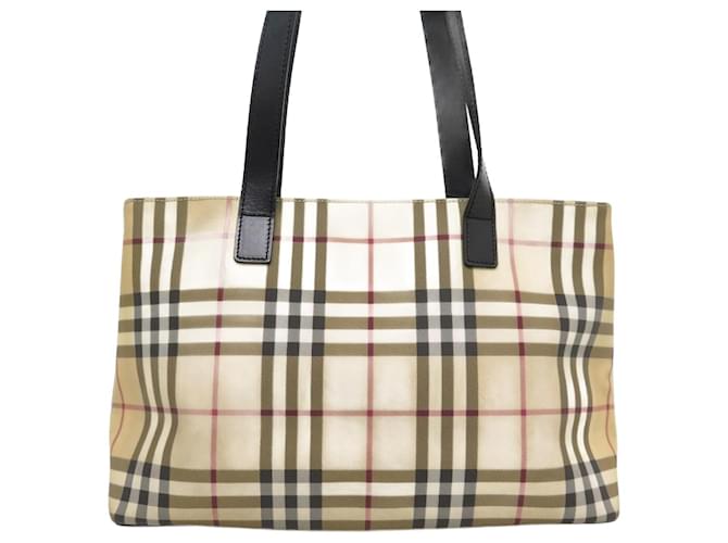 BURBERRY: bag with vintage check pattern - Beige