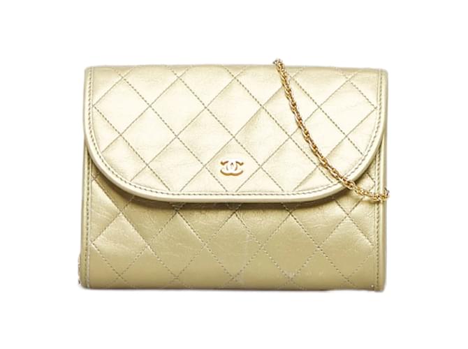 Chanel Mini Quilted Leather Chain Shoulder Bag Golden Pony-style calfskin  ref.934444 - Joli Closet