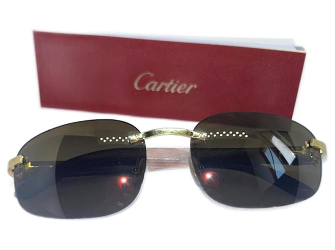 Cartier Madera C Decoración Dorado  ref.934477