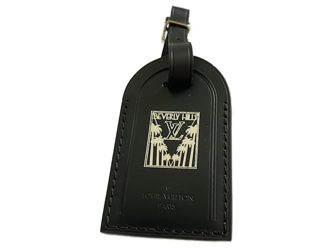 Louis Vuitton Bag charms Black Silvery Leather ref.934624 - Joli