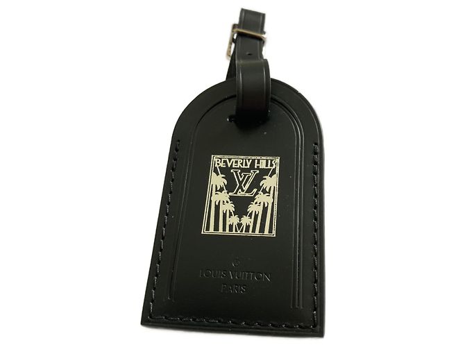 Louis Vuitton Beverly Hills Ciondolo per borsa in pelle nero argento