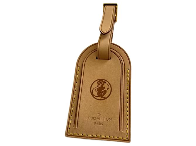 Louis Vuitton Taschenanhänger Beige Karamell Leder  ref.934625