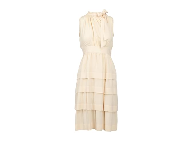 Moschino Layered Dress Cream Silk  ref.934642