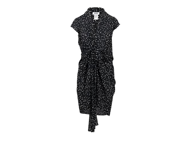 Moschino Cheap and Chic Star Printed Wrap Dress Black Silk  ref.934644