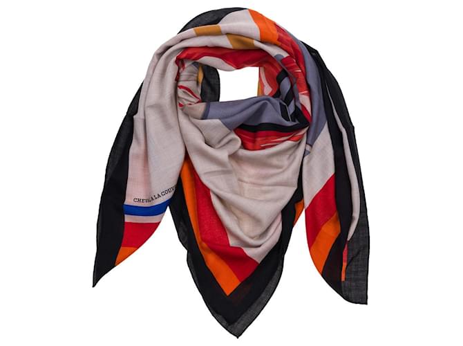 Hermès scialle 140  cashmere HERMES "cavallo sulla coperta" multicolore -101022 Beige Cachemire  ref.934649