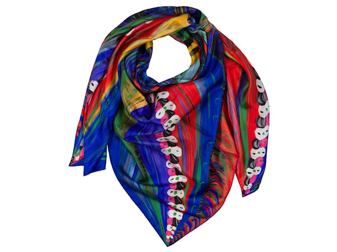Hermès HERMES silk scarf ”larubizana-the shield of beauty” Multicolored-100680 Blue  ref.934652