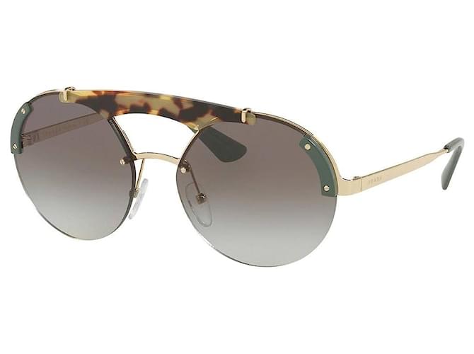 Prada Sunglasses Brown Metal Plastic  ref.934670