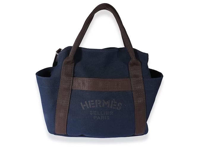 Hermès Navy Canvas The Grooming Bag Purple Cloth ref.934682 - Joli Closet