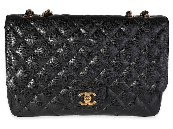 Chanel Large Classic Quilted Caviar Handbag