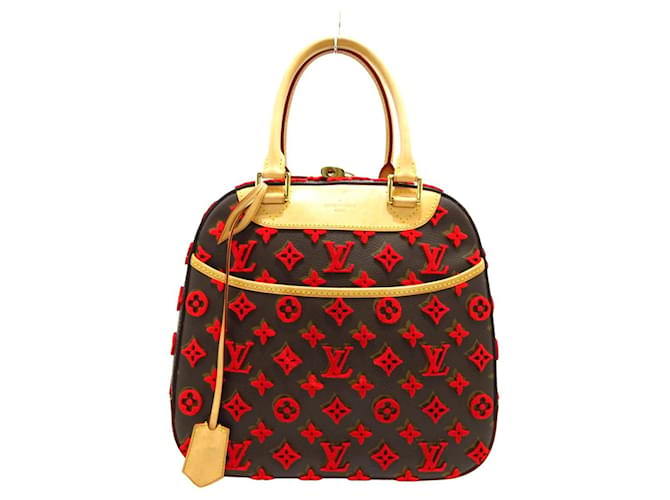 Louis Vuitton Monogram Tuffetage Deauville Cube Red