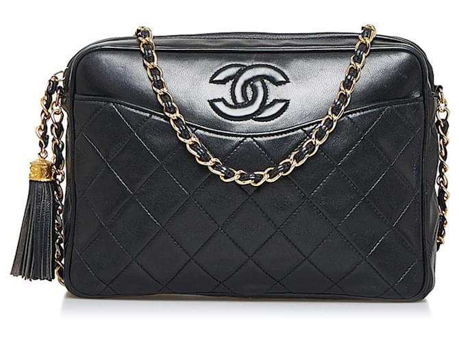 Chanel Black CC Matelasse Tassel Camera Bag Leather ref.935500 - Joli Closet