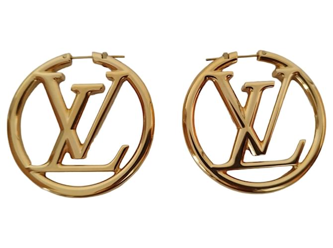 Louis Vuitton Louise Hoop Earrings - Gold-Tone Metal Hoop