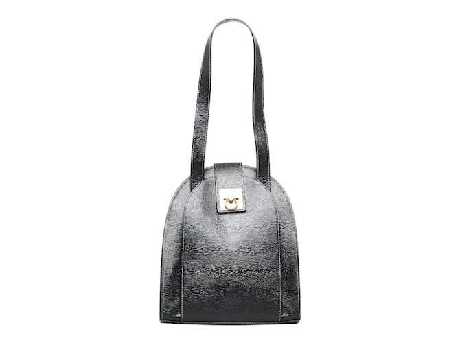 Céline Leather Shoulder Bag Black Pony-style calfskin  ref.935639