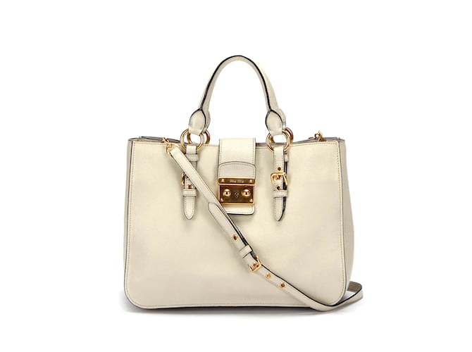 Miu Miu Leather Shoulder Bag Leather Shoulder Bag in Excellent condition White  ref.935649