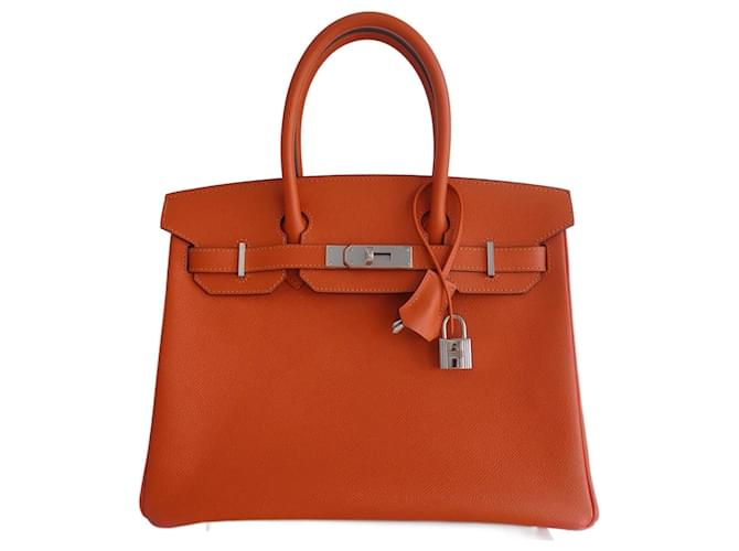 Hermès HERMES BIRKIN BAG 30 Orange Epsom Leather ref.935667 - Joli