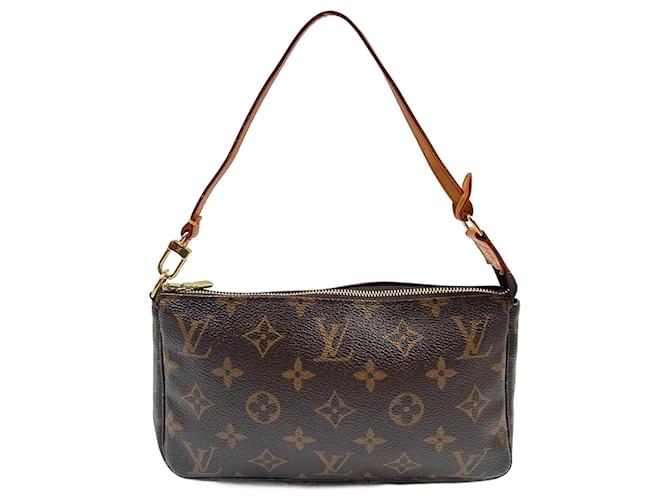 Pochette accessoire cloth handbag Louis Vuitton Brown in Cloth