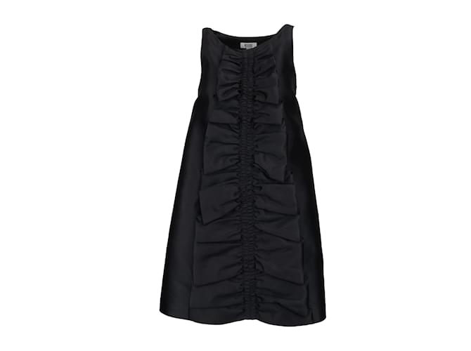 Vestido de cóctel barato y elegante de Moschino con volantes plisados Negro  ref.935836