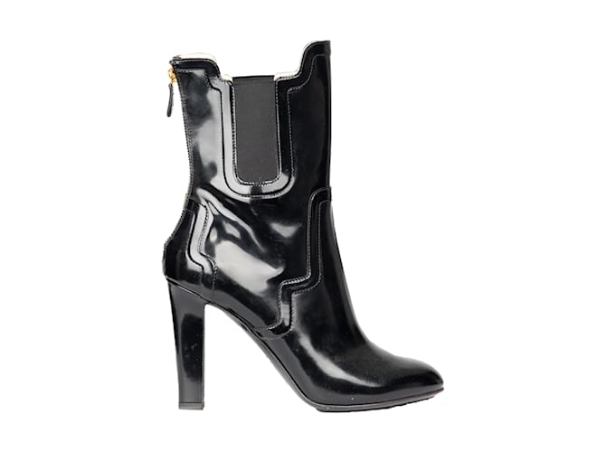 Moschino High Ankle Boots Black Leather  ref.935843