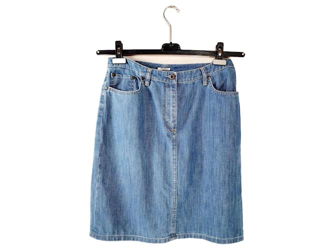 Miu Miu Skirts Blue Cotton  ref.935902