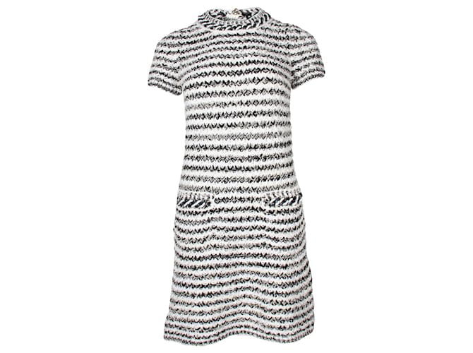 Timeless Chanel Mini Shift Dress in Multicolor Cotton Tweed Black  ref.935968