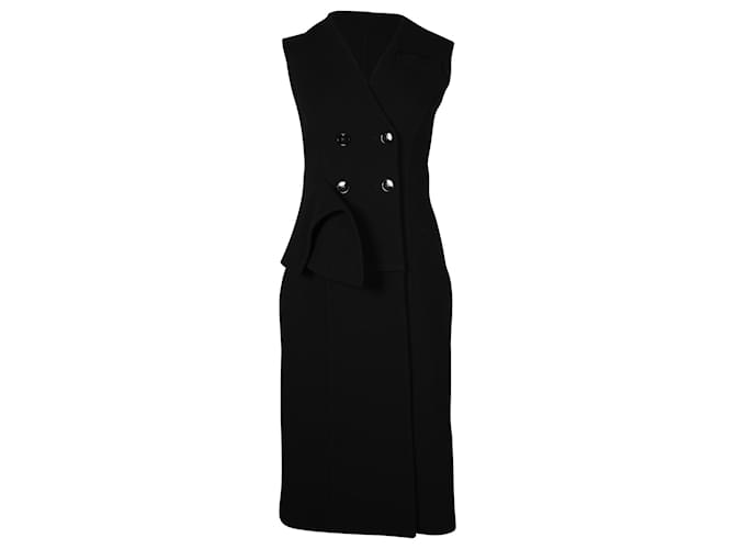 Gefüttertes Mantelkleid von Dior aus schwarzer Wolle  ref.935989