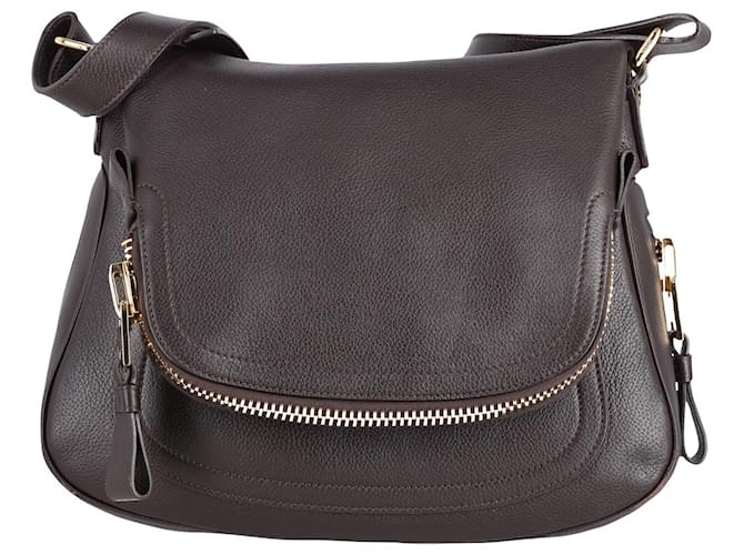 Jennifer Medium Leather Shoulder Bag in Black - Tom Ford