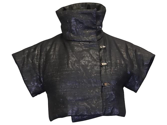 Akris Cropped Turtleneck Jacket in Black Wool  ref.936122