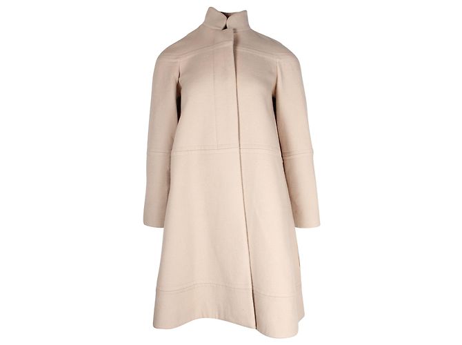 Chloé Chloe A-Line Cape Coat in Cream Cashmere White