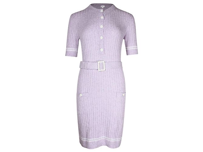 Minivestido Chanel com Cinto em Viscose Roxa