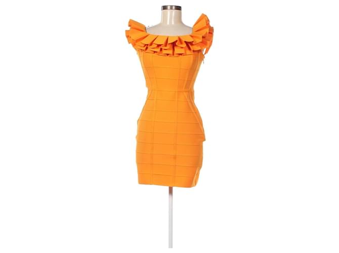 Karen Millen Kleider Orange Polyester Elasthan  ref.936193