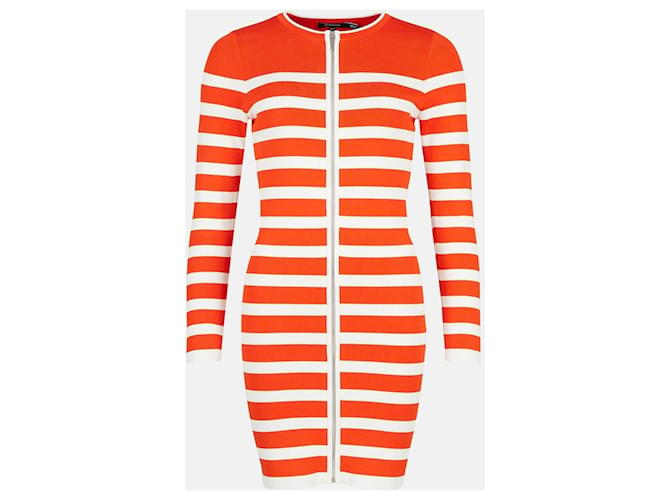 Karen Millen Kleider Weiß Mehrfarben Orange Viskose Polyamid  ref.936195