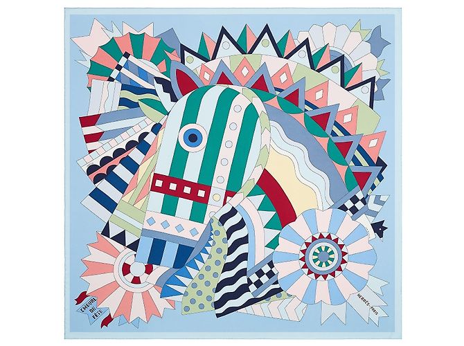 Hermès Ermete : "Cavallo da festa" 90X90 Multicolore