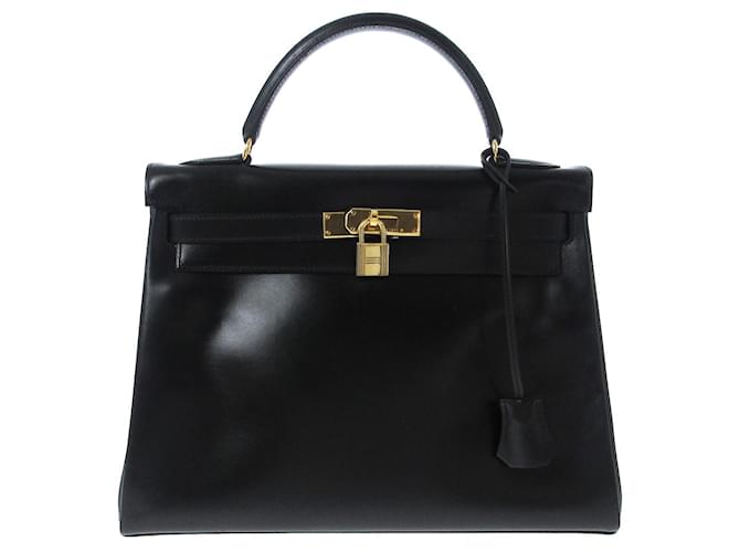 Hermès hermes kelly 32 Black Leather  ref.936390