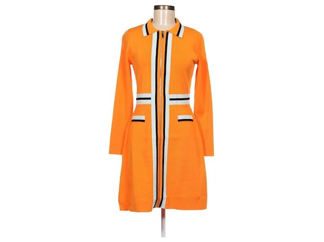 Karen Millen Robes Viscose Polyamide Multicolore Orange  ref.936504