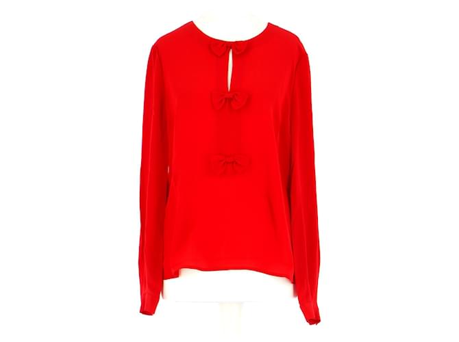 Claudie Pierlot Wrap blouse Red Silk  ref.936915