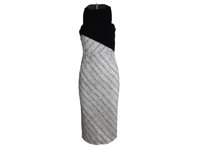 Vestido midi sin mangas Roland Mouret en algodón negro  ref.936932
