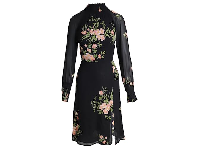 Reformation Valentin Floral Dress in Black Viscose Cellulose fibre  ref.936934