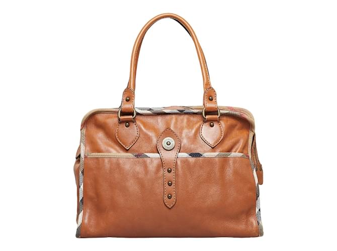 Burberry Leather Tote Bag Brown Pony-style calfskin  ref.936959