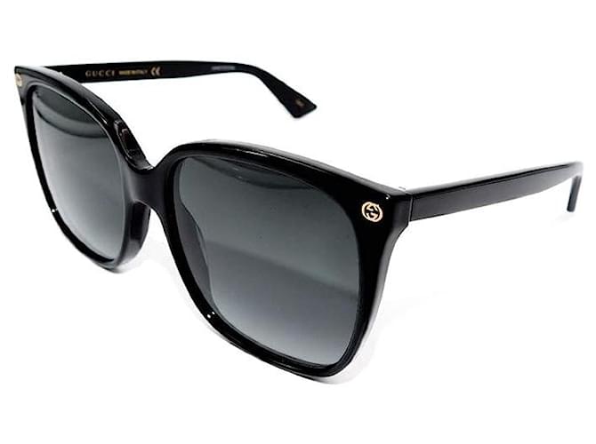 Óculos de sol femininos Gucci Lightness Square Preto Acetato  ref.937033