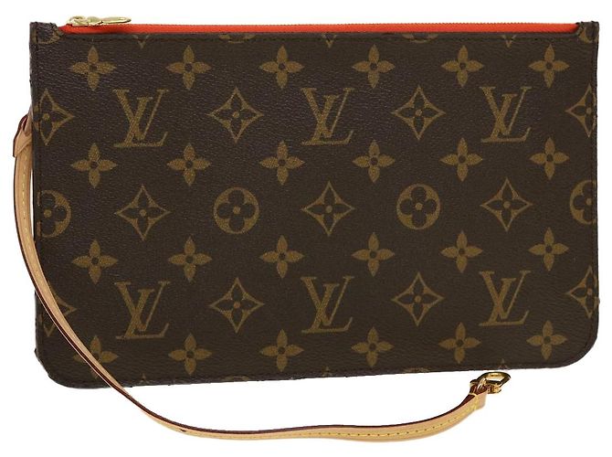 LOUIS VUITTON Monogramm Neverfull MM Beutel Zubehörbeutel LV Auth 43066